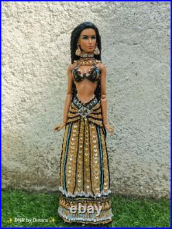 Cleopatra Royal Vintage Beaded Dress, body fit Fashion Royalty Poppy NF Barbie Cleopatra Royal Vintage Beaded Dress, body fit Fashion Royalty Poppy NF Barbie