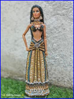 Cleopatra Royal Vintage Beaded Dress, body fit Fashion Royalty Poppy NF Barbie Cleopatra Royal Vintage Beaded Dress, body fit Fashion Royalty Poppy NF Barbie