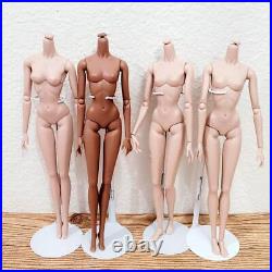 Integrity Toy Fashion Doll Body Lot of 4 Bodies 2016 Light Dark Skin Tones