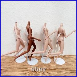 Integrity Toy Fashion Doll Body Lot of 4 Bodies 2016 Light Dark Skin Tones