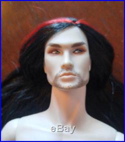 Integrity Toys Fr Acheron Dark Hunter Nude Doll Black Hair Red Streak Flaw