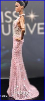 OOAK Fashion Royalty Fully Beaded Pink Gown. Fits Most 11 1/2 To 12 Dolls