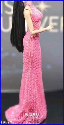 OOAK Fashion Royalty Fully Beaded Pink Gown. Fits Most 11 1/2 To 12 Dolls