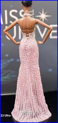 OOAK Fashion Royalty Fully Beaded Pink Gown. Fits Most 11 1/2 To 12 Dolls